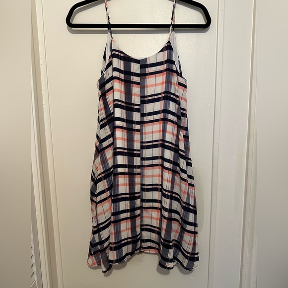 Peach Love California Pink and Blue Plaid Mini Swing Dress size small - Picture 6 of 7